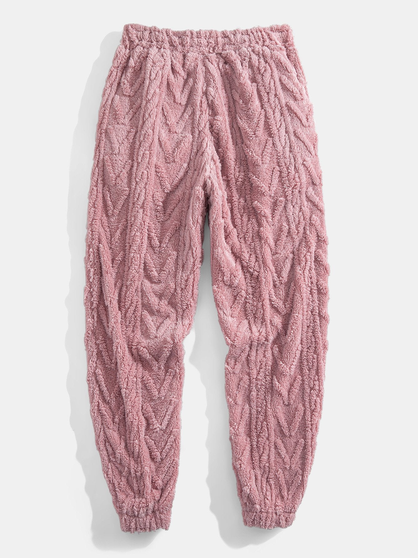 Geometric Jacquard Teddy Hoodie & Jogging Pants