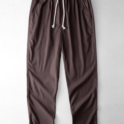 Stripe Crochet Button Up Shirt & Straight Leg Linen Pants