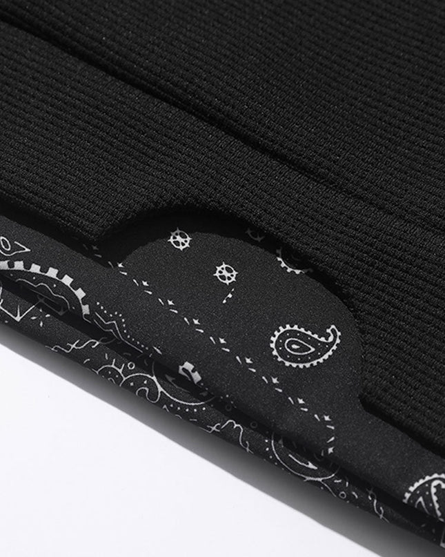 Paisley Print Panel Waffle Sweatshirt & Corduroy Paisley Print Panel Pants