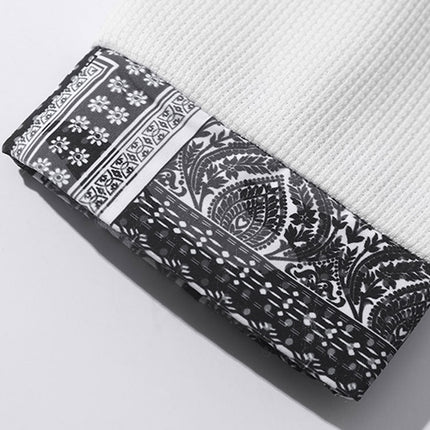 Paisley Print Panel Waffle Sweatshirt & Corduroy Paisley Print Panel Pants