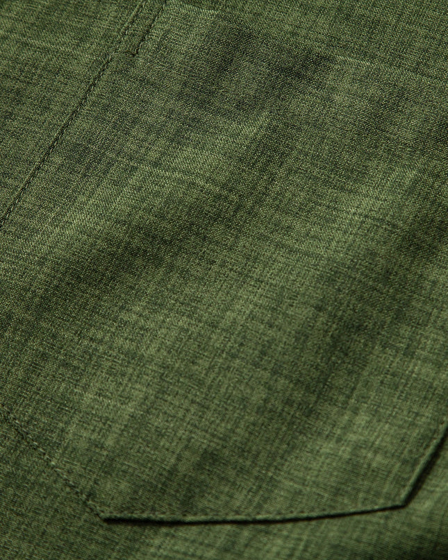 Short Sleeve Stand Collar Shirt & Straight Leg Linen Pants