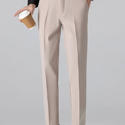 Textured Color Block Knit Polo & Slim Fit Tapered Trousers
