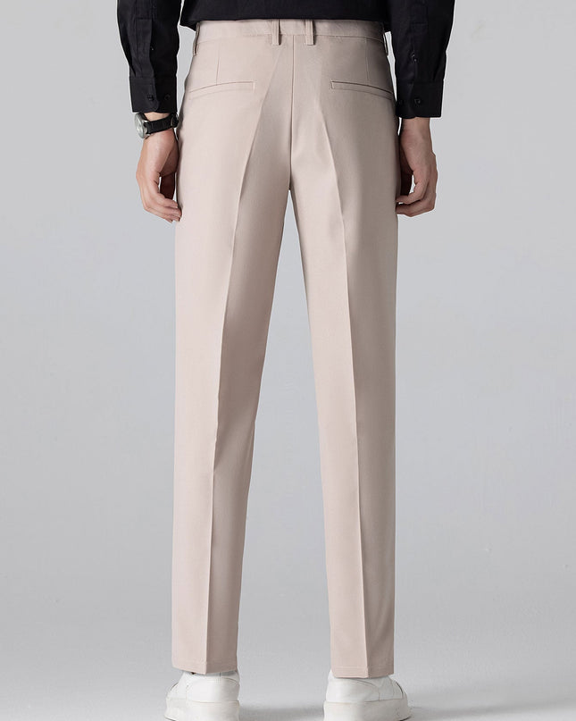 Textured Color Block Knit Polo & Slim Fit Tapered Trousers