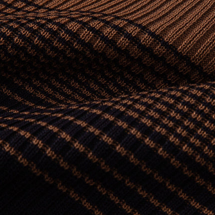 Striped Gradient Knitted Polo Shirt & Slim Fit Tapered Trousers