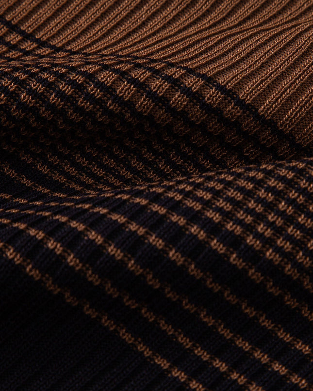 Striped Gradient Knitted Polo Shirt & Slim Fit Tapered Trousers