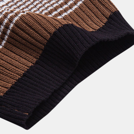 Striped Gradient Knitted Polo Shirt & Slim Fit Tapered Trousers