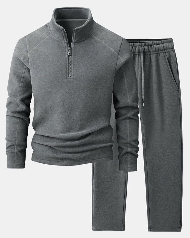 Quarter-Zip Fleece Sweatshirt & Polar Fleece Straight Leg Pants