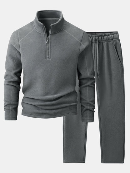 Quarter-Zip Fleece Sweatshirt & Polar Fleece Straight Leg Pants