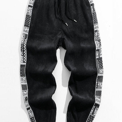 Paisley Print Panel Waffle Sweatshirt & Corduroy Paisley Print Panel Pants
