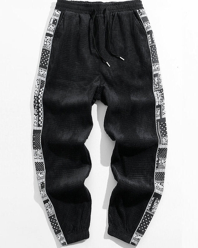 Paisley Print Panel Waffle Sweatshirt & Corduroy Paisley Print Panel Pants