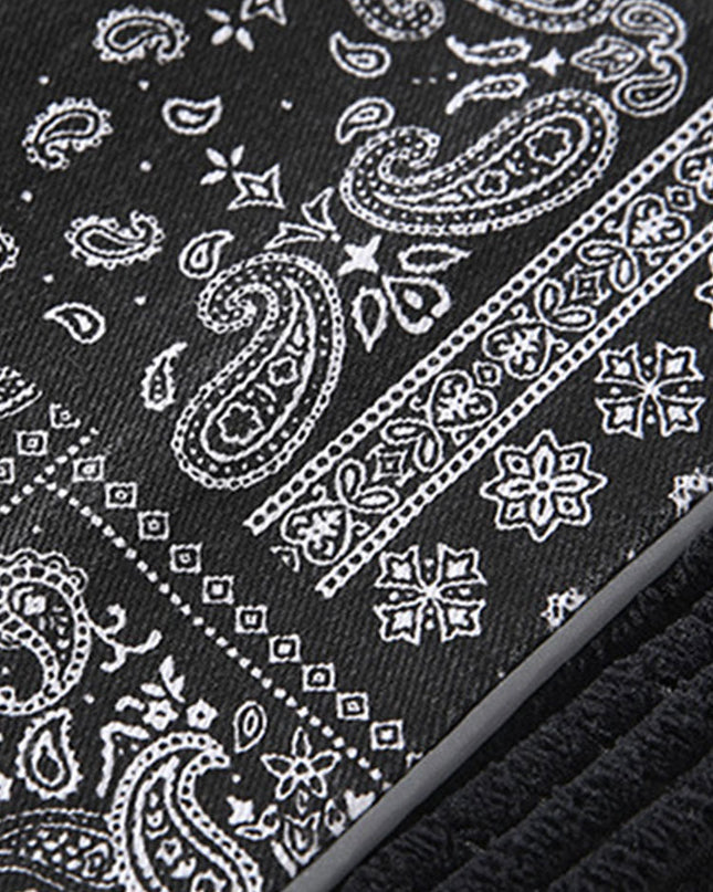 Paisley Print Panel Waffle Sweatshirt & Corduroy Paisley Print Panel Pants
