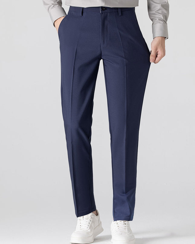 Textured Color Block Knit Polo & Slim Fit Tapered Trousers