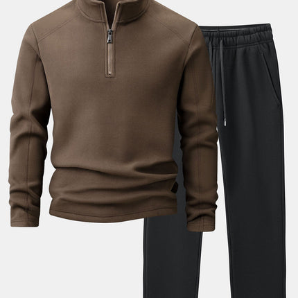Quarter-Zip Fleece Sweatshirt & Polar Fleece Straight Leg Pants