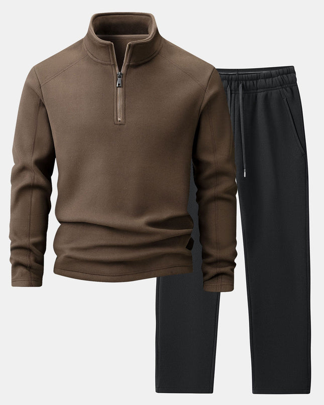 Quarter-Zip Fleece Sweatshirt & Polar Fleece Straight Leg Pants