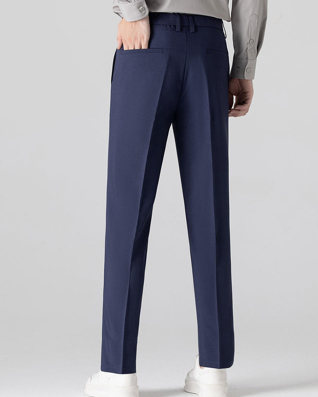 Textured Color Block Knit Polo & Slim Fit Tapered Trousers