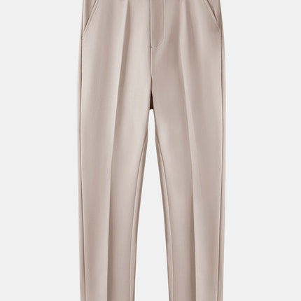 Textured Color Block Knit Polo & Slim Fit Tapered Trousers