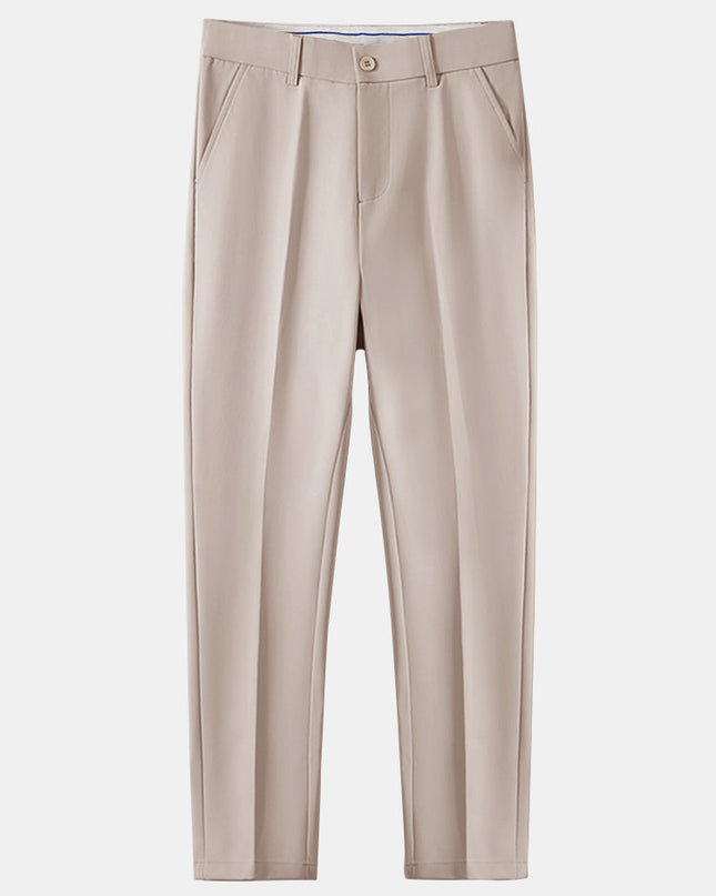 Textured Color Block Knit Polo & Slim Fit Tapered Trousers