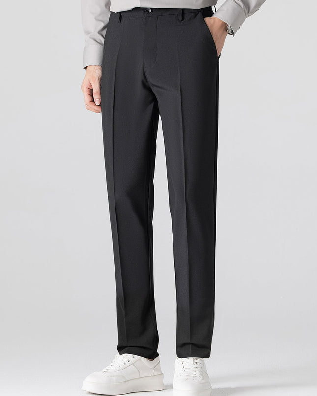 Textured Color Block Knit Polo & Slim Fit Tapered Trousers