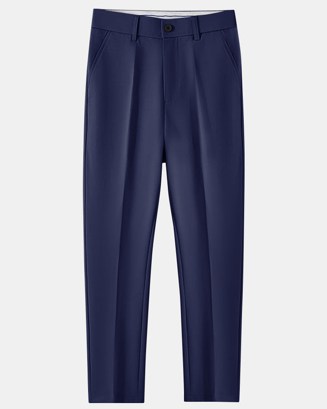 Textured Color Block Knit Polo & Slim Fit Tapered Trousers