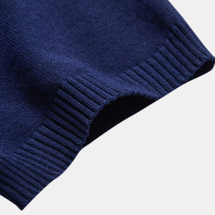 Textured Color Block Knit Polo & Slim Fit Tapered Trousers