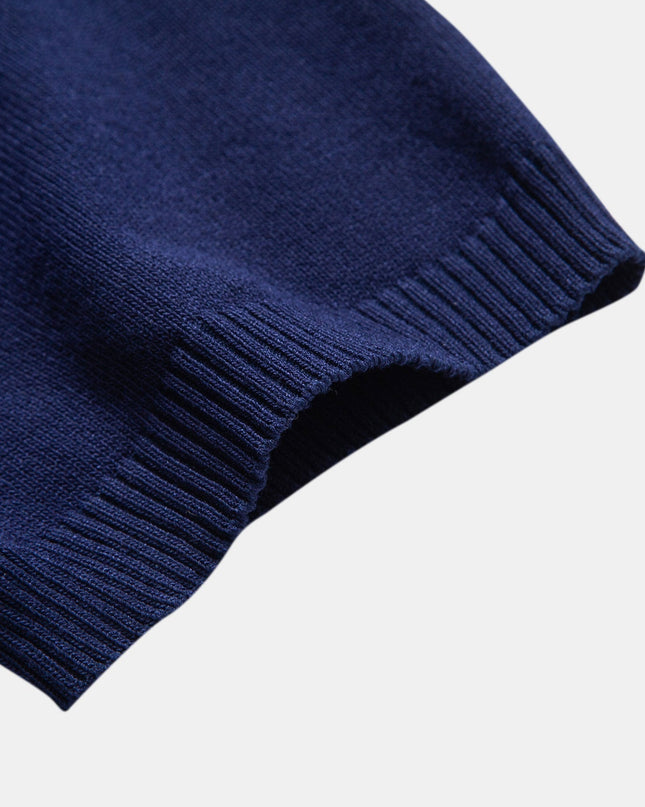 Textured Color Block Knit Polo & Slim Fit Tapered Trousers