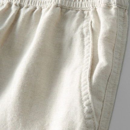 Stripe Crochet Button Up Shirt & Straight Leg Linen Pants