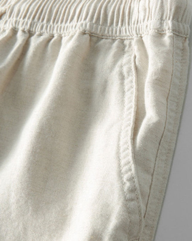 Stripe Crochet Button Up Shirt & Straight Leg Linen Pants