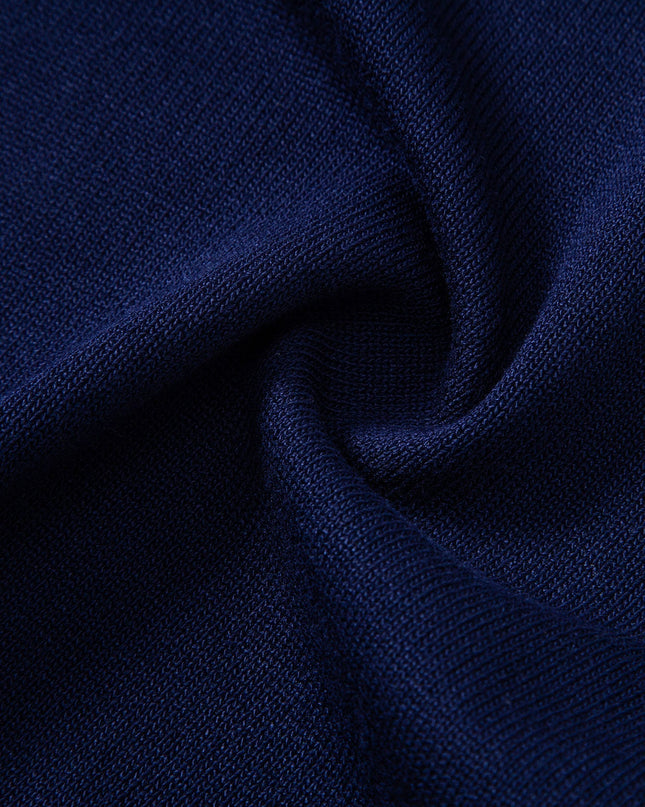 Textured Color Block Knit Polo & Slim Fit Tapered Trousers