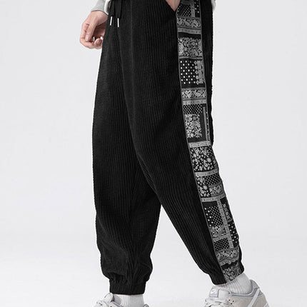 Paisley Print Panel Waffle Sweatshirt & Corduroy Paisley Print Panel Pants