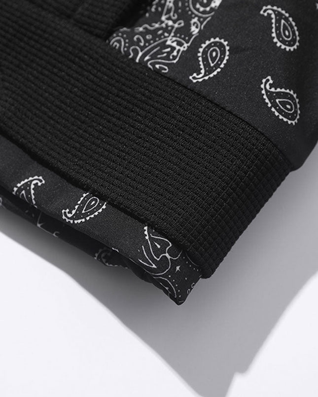 Paisley Print Panel Waffle Sweatshirt & Corduroy Paisley Print Panel Pants
