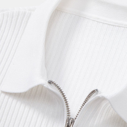 Striped Gradient Knitted Polo Shirt & Slim Fit Tapered Trousers