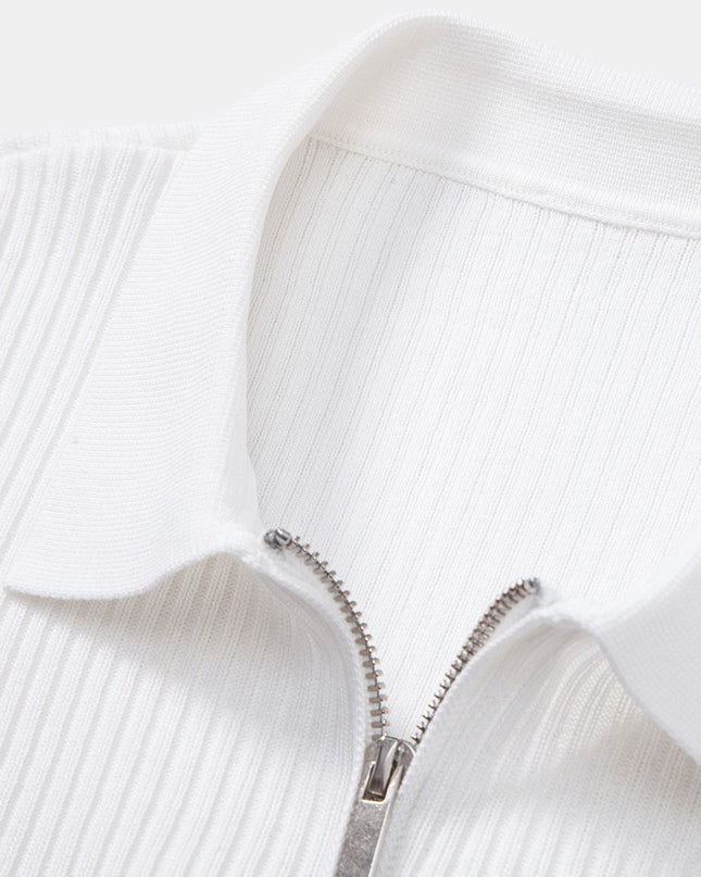Striped Gradient Knitted Polo Shirt & Slim Fit Tapered Trousers