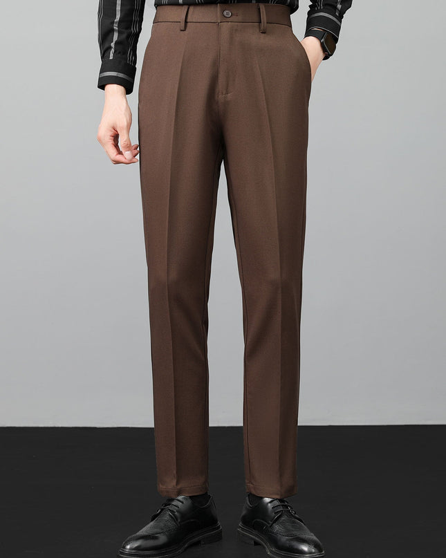 Striped Gradient Knitted Polo Shirt & Slim Fit Tapered Trousers