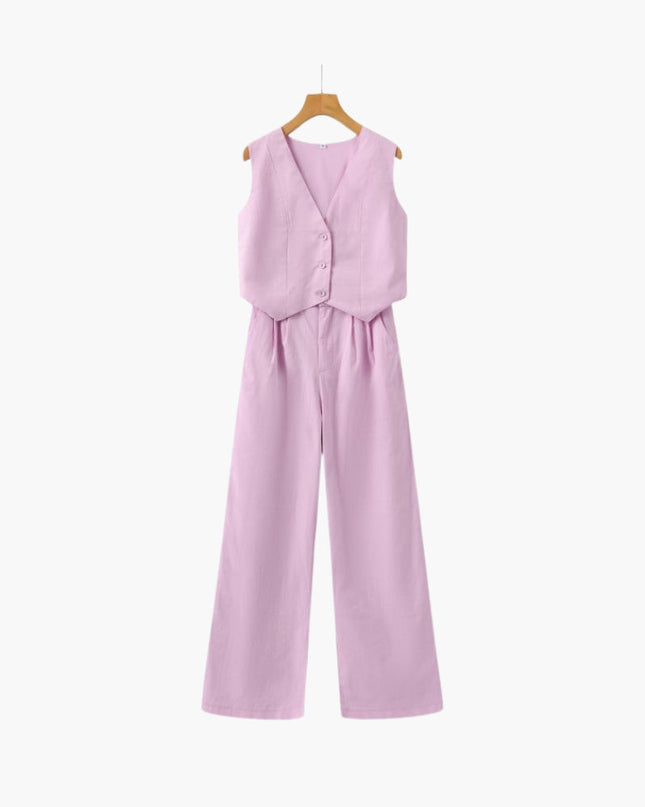 Classy Lady - Linen Two-piece Set