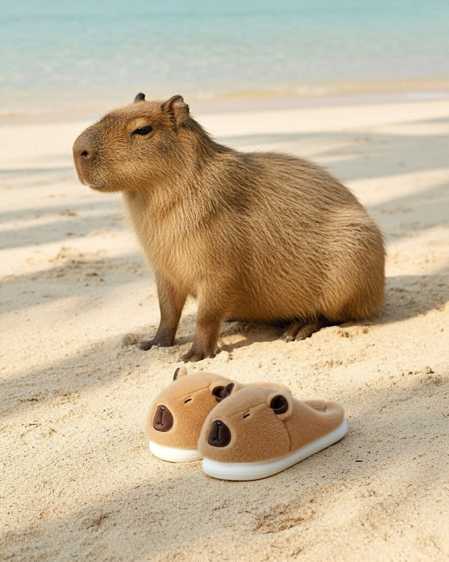 Cozy Capybara Plush Slippers