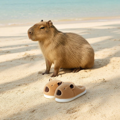 Cozy Capybara Plush Slippers