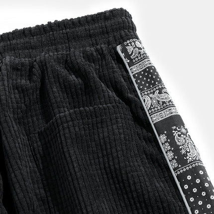 Paisley Print Panel Waffle Sweatshirt & Corduroy Paisley Print Panel Pants