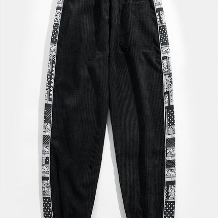 Paisley Print Panel Waffle Sweatshirt & Corduroy Paisley Print Panel Pants