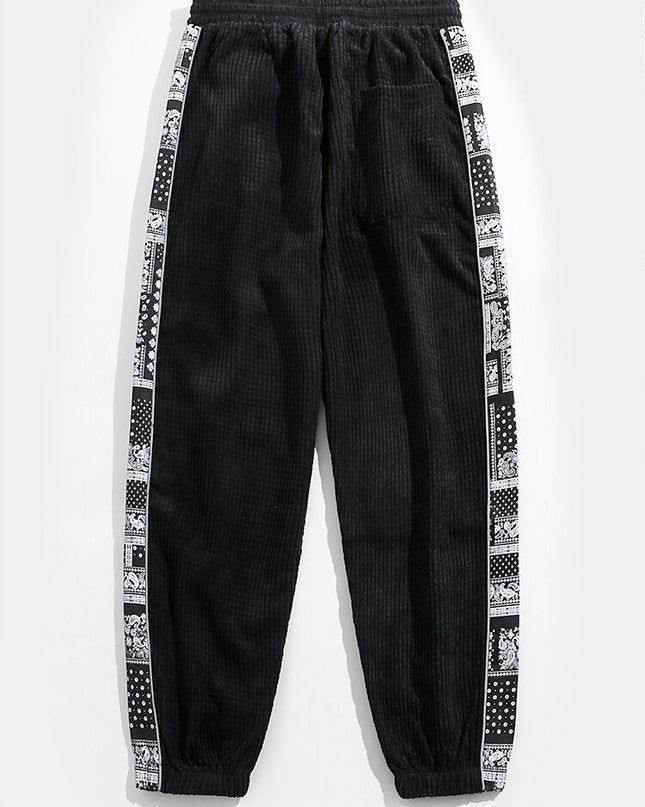 Paisley Print Panel Waffle Sweatshirt & Corduroy Paisley Print Panel Pants