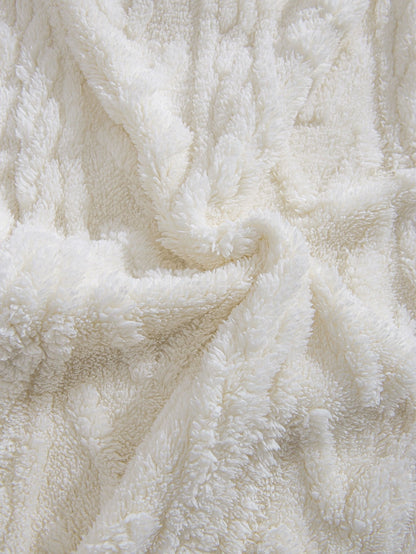 Geometric Jacquard Teddy Hoodie & Jogging Pants