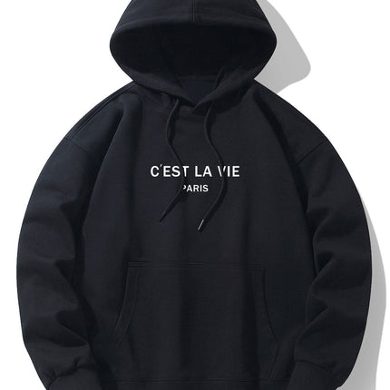 Paris Print Cotton Blend Hoodie & Jogger Pants