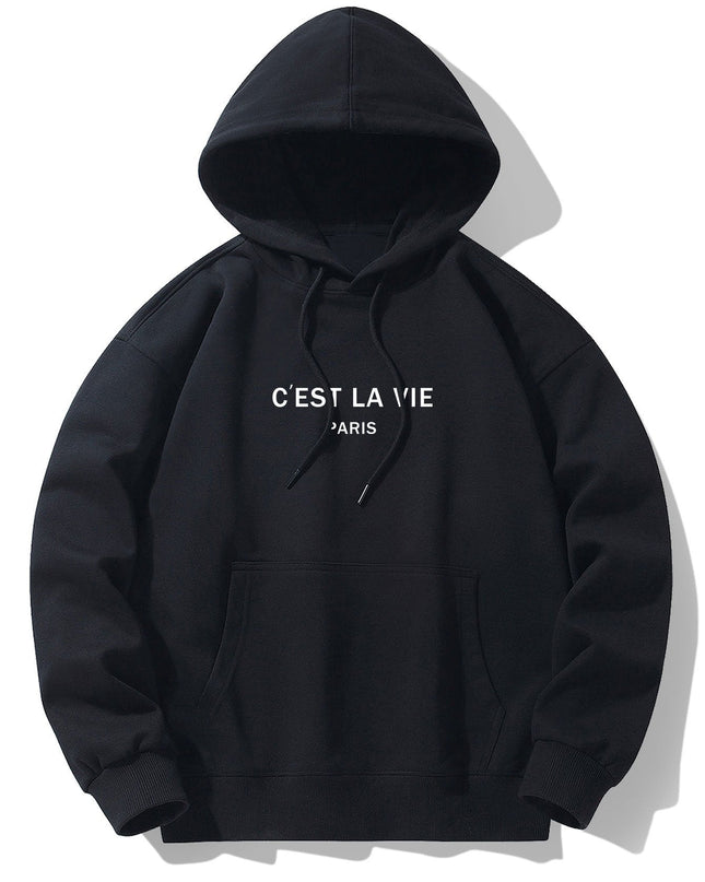 Paris Print Cotton Blend Hoodie & Jogger Pants