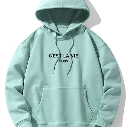 Paris Print Cotton Blend Hoodie & Jogger Pants