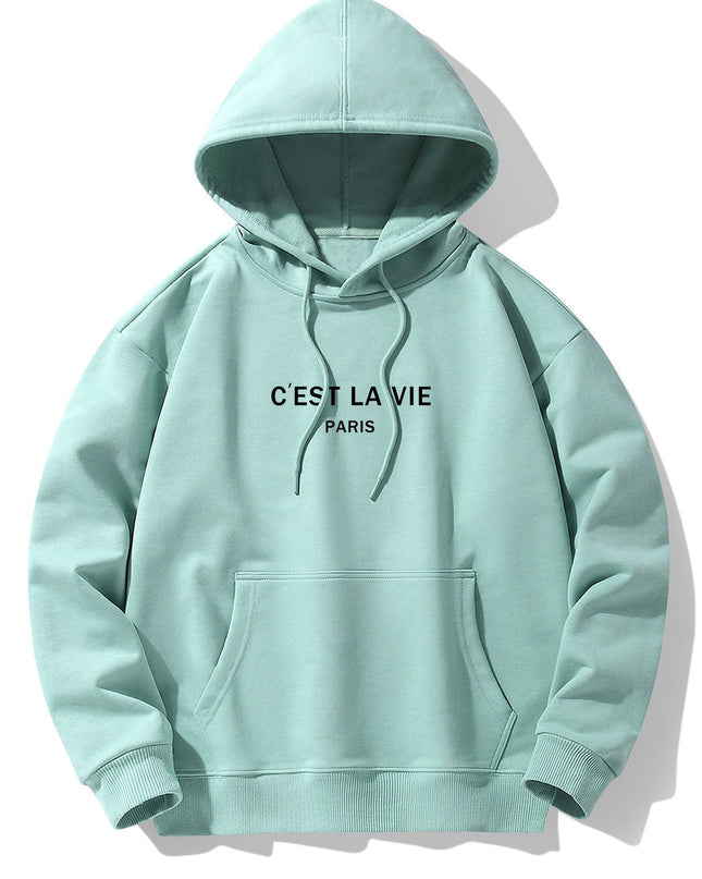 Paris Print Cotton Blend Hoodie & Jogger Pants