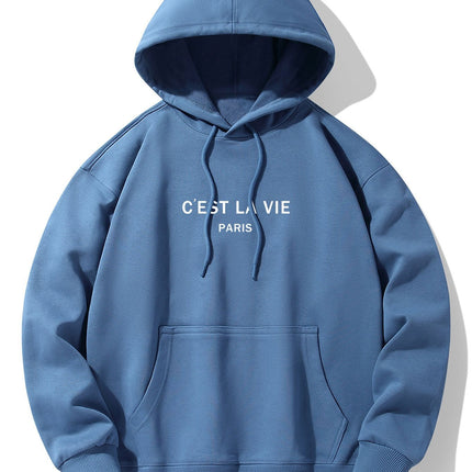 Paris Print Cotton Blend Hoodie & Jogger Pants