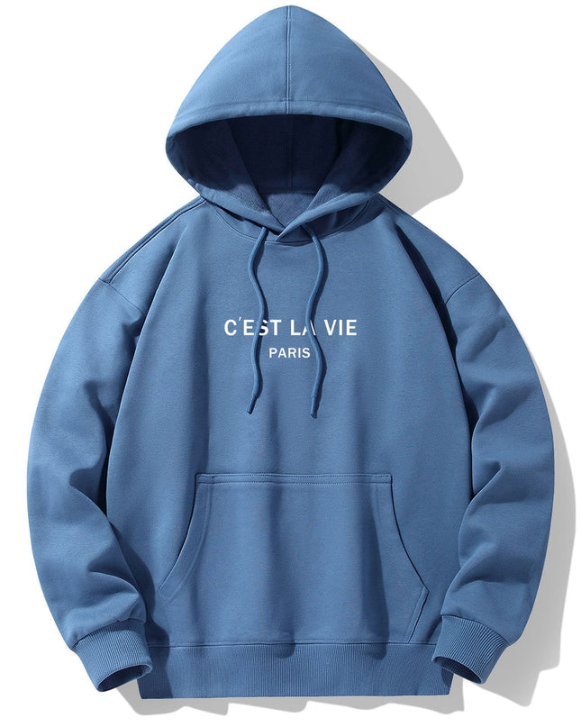 Paris Print Cotton Blend Hoodie & Jogger Pants