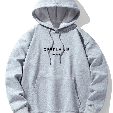 Paris Print Cotton Blend Hoodie & Jogger Pants
