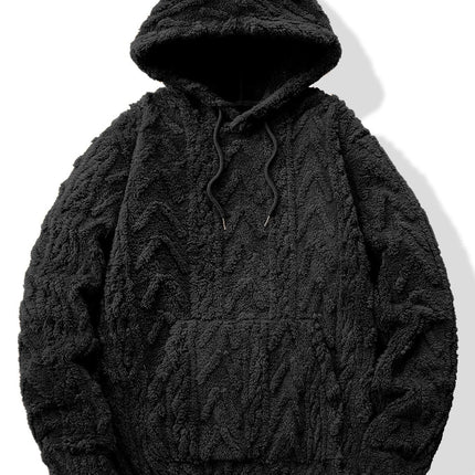 Geometric Jacquard Teddy Hoodie & Jogging Pants