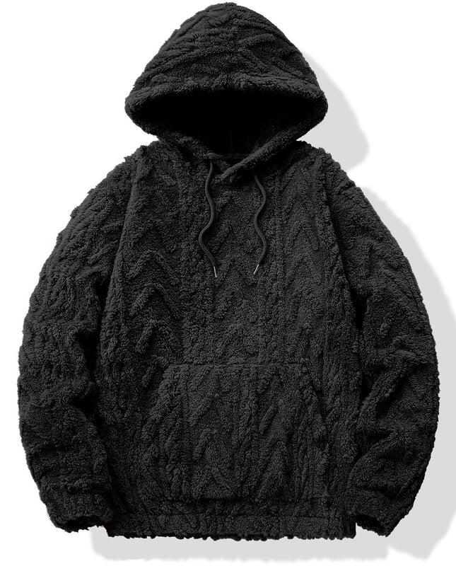 Geometric Jacquard Teddy Hoodie & Jogging Pants