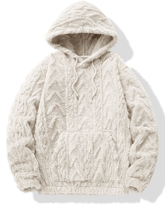Geometric Jacquard Teddy Hoodie & Jogging Pants